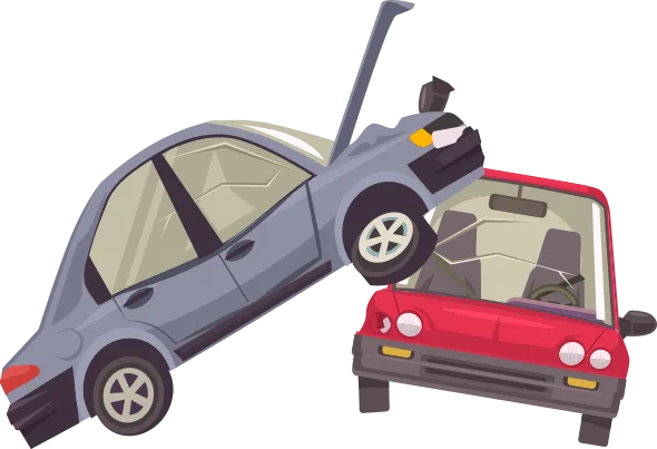 Two wrecked cars